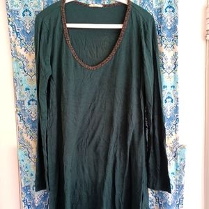 Hunter green shirt dress